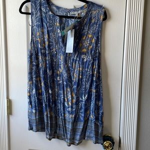 Marielle tassel detail top blue . daniek rainn NWT